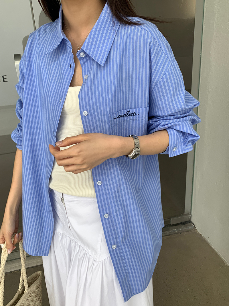 Embroidery Font - Spring and summer women's casual striped