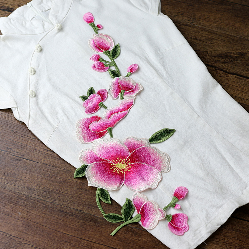 Embroidery Fonts - High quality large pink flower patch