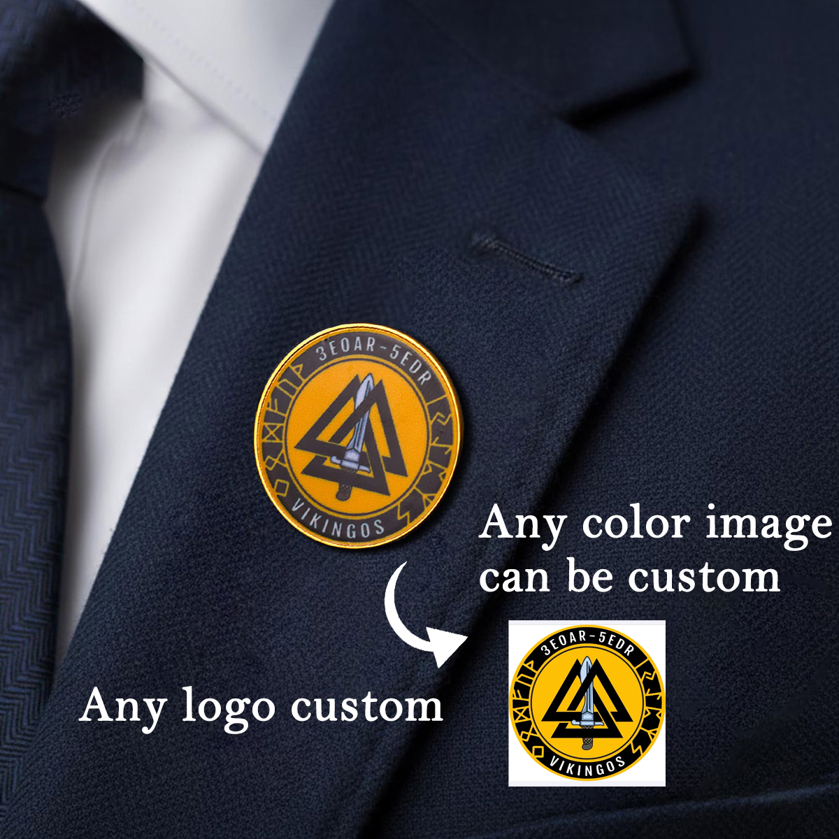 Embroidery Initials - Custom Any Shape Logo Badge Colors