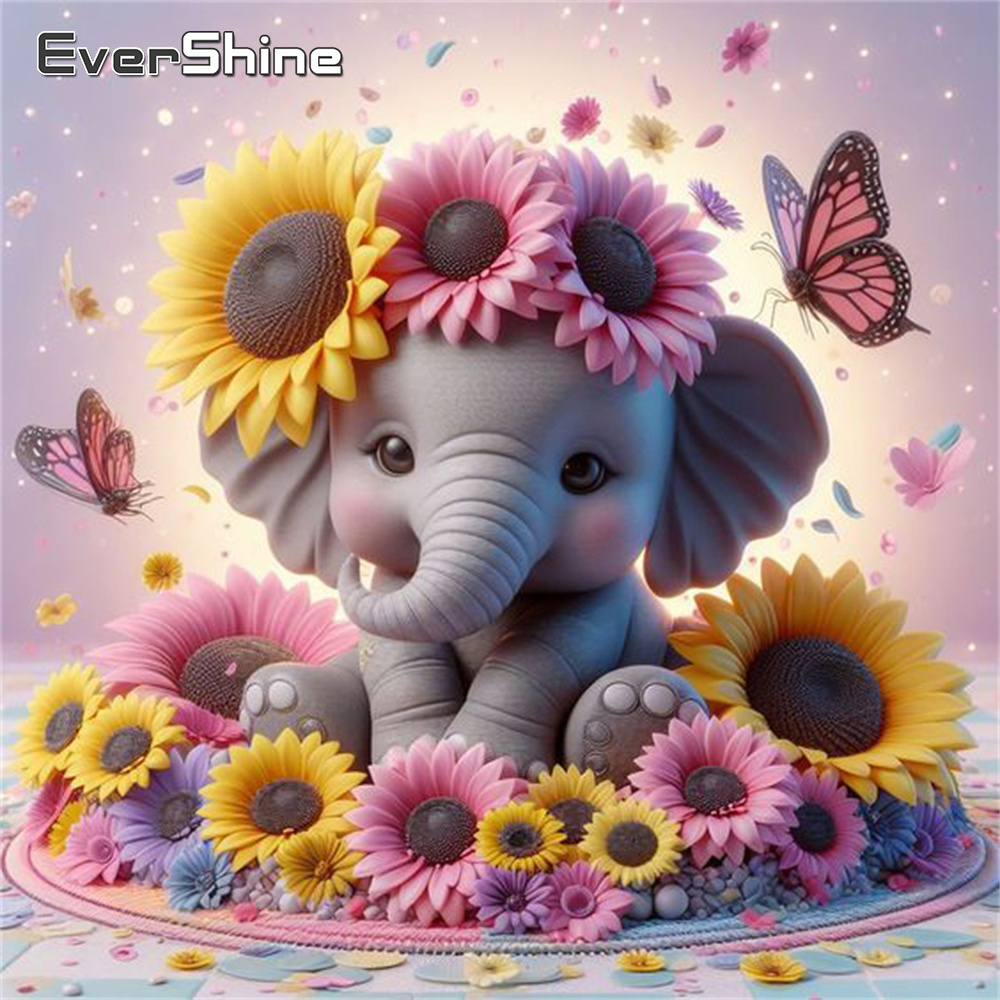 Embroidery Room - Evershine Elephant Diamond Painting Animal Cross