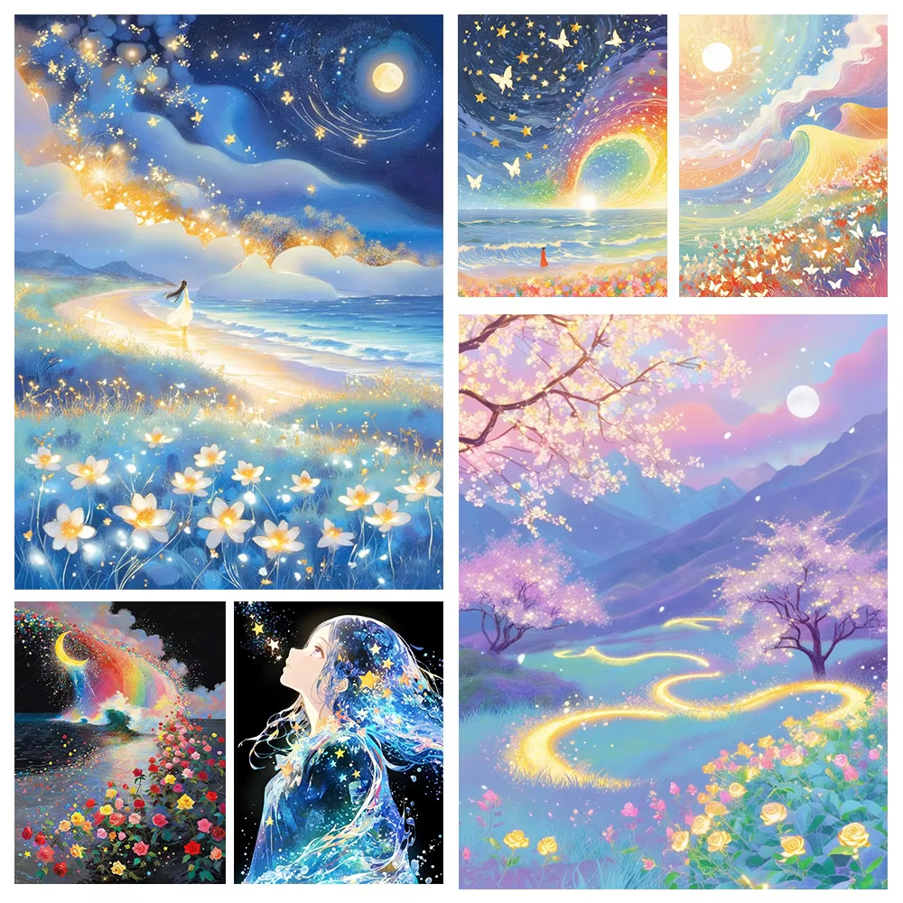 Embroidery Room - 1PC frameless 5D DIY Anime Landscape