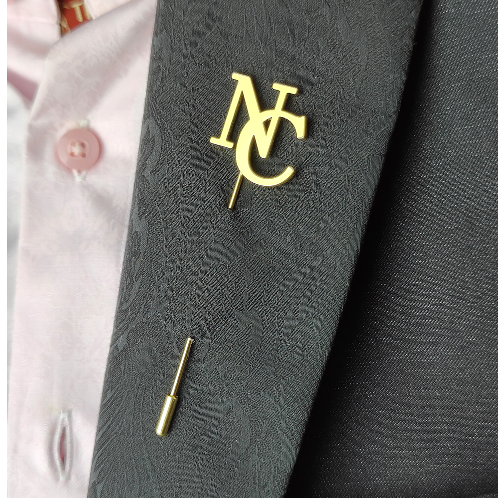 Embroidery Initials - Custom Lapel Pins Men Brooch Letter