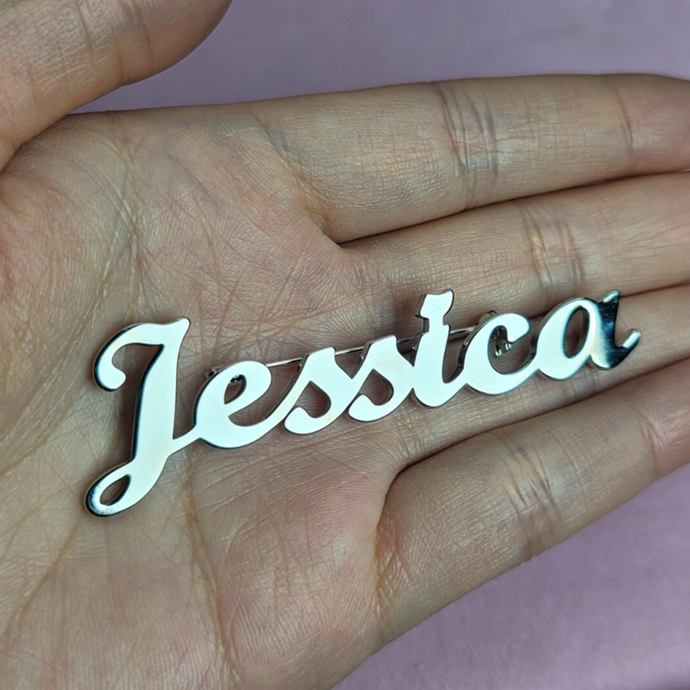 Custom name brooch interwoven  - Embroidery Initials review and price