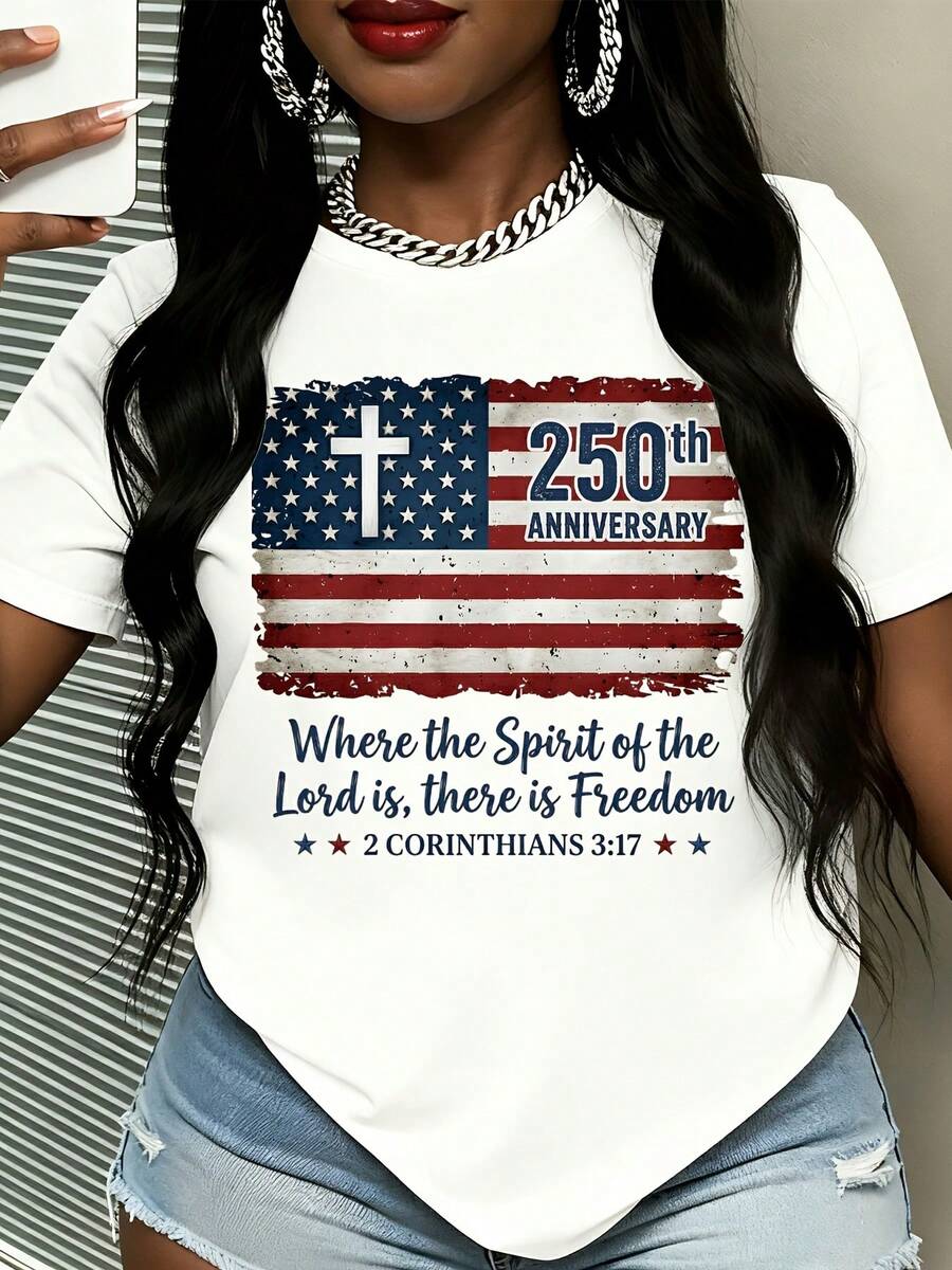 Plus Size Crew Neck T-Shirt Wi - Embroidery Cotton Shirt review and price