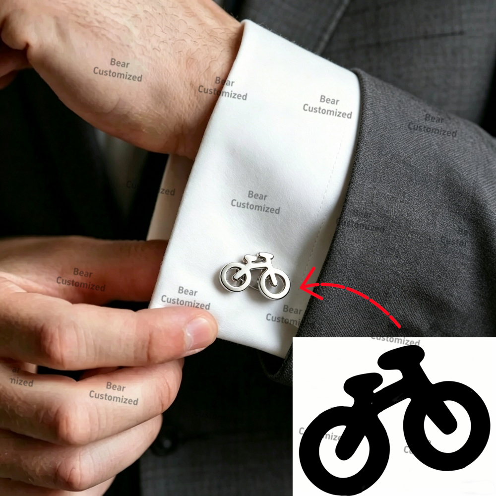 Men Custom Logo Tie Clip Cuffl - Embroidery Initials review and price