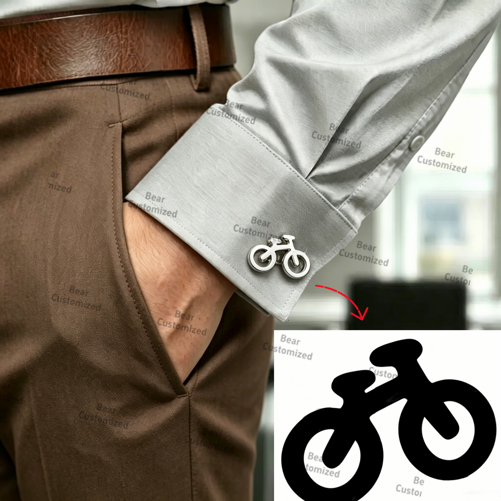 Men Custom Logo Tie Clip Cuffl - Embroidery Initials review and price