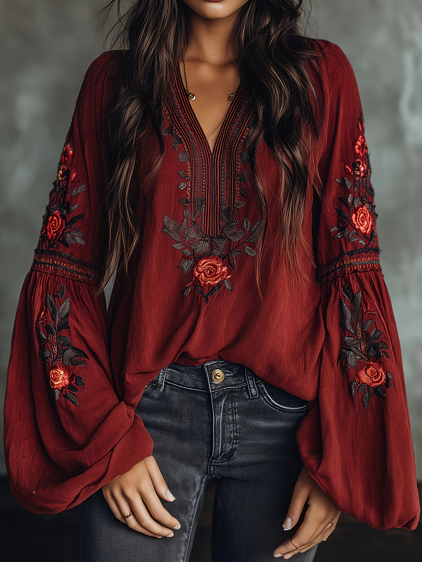 Women‘s Spring Blouse Retro Em - Embroidery Blouse review and price