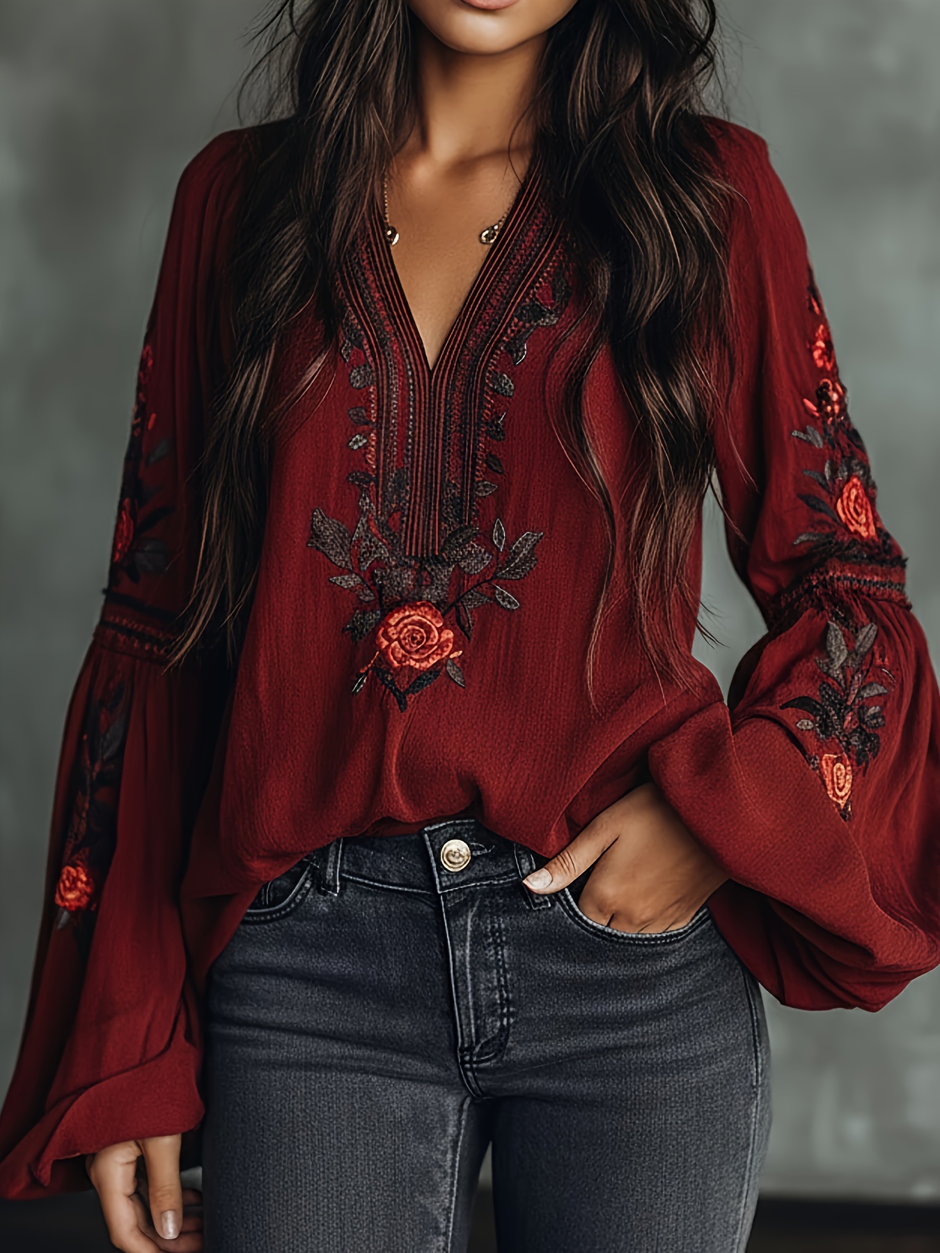 Women‘s Spring Blouse Retro Em - Embroidery Blouse review and price