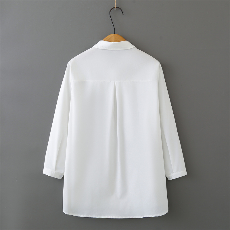 Women Plus Size Long Sleeve Co - Embroidery Cotton Shirt review and price