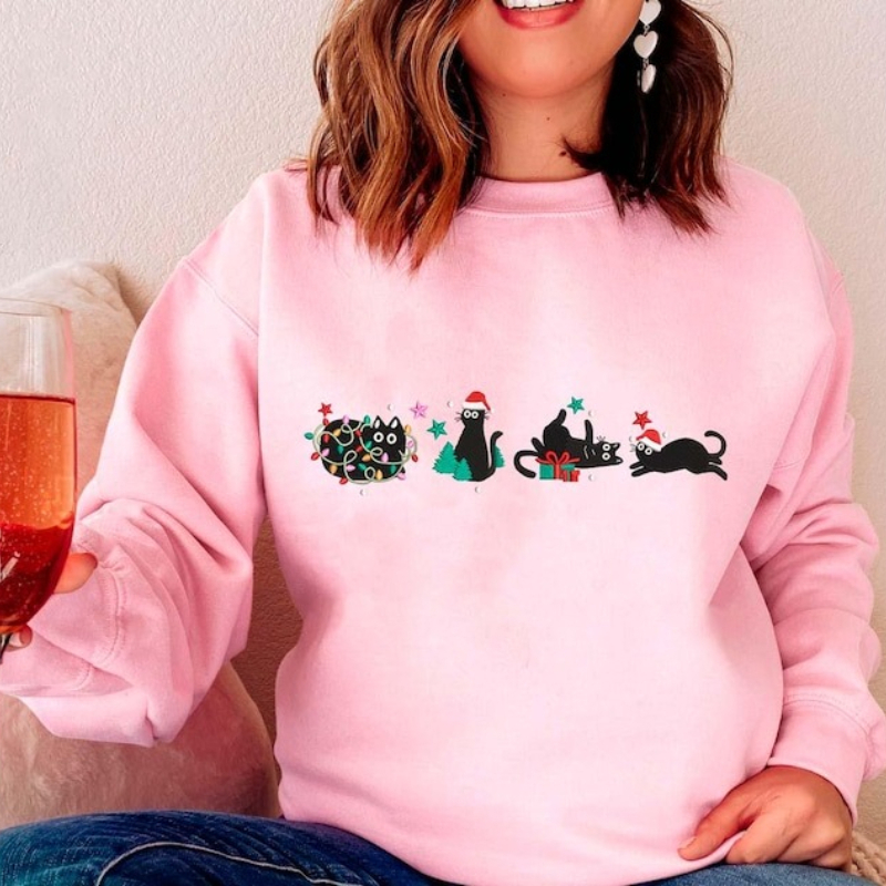 Black Christmas Cats Lover Xma - Embroidery Xmas Designs review and price