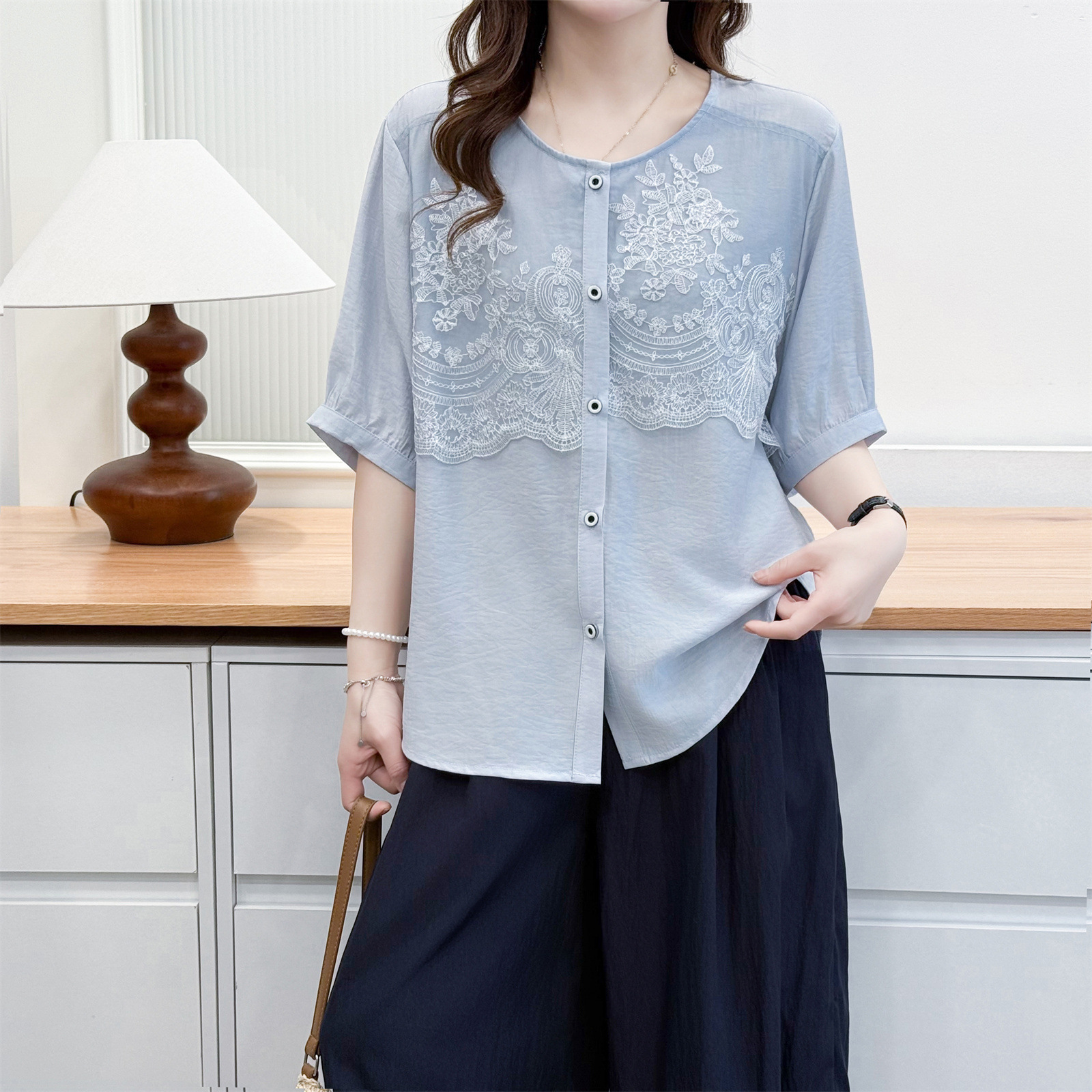 2026 Summer Plus Size Embroide - Embroidery Blouse review and price