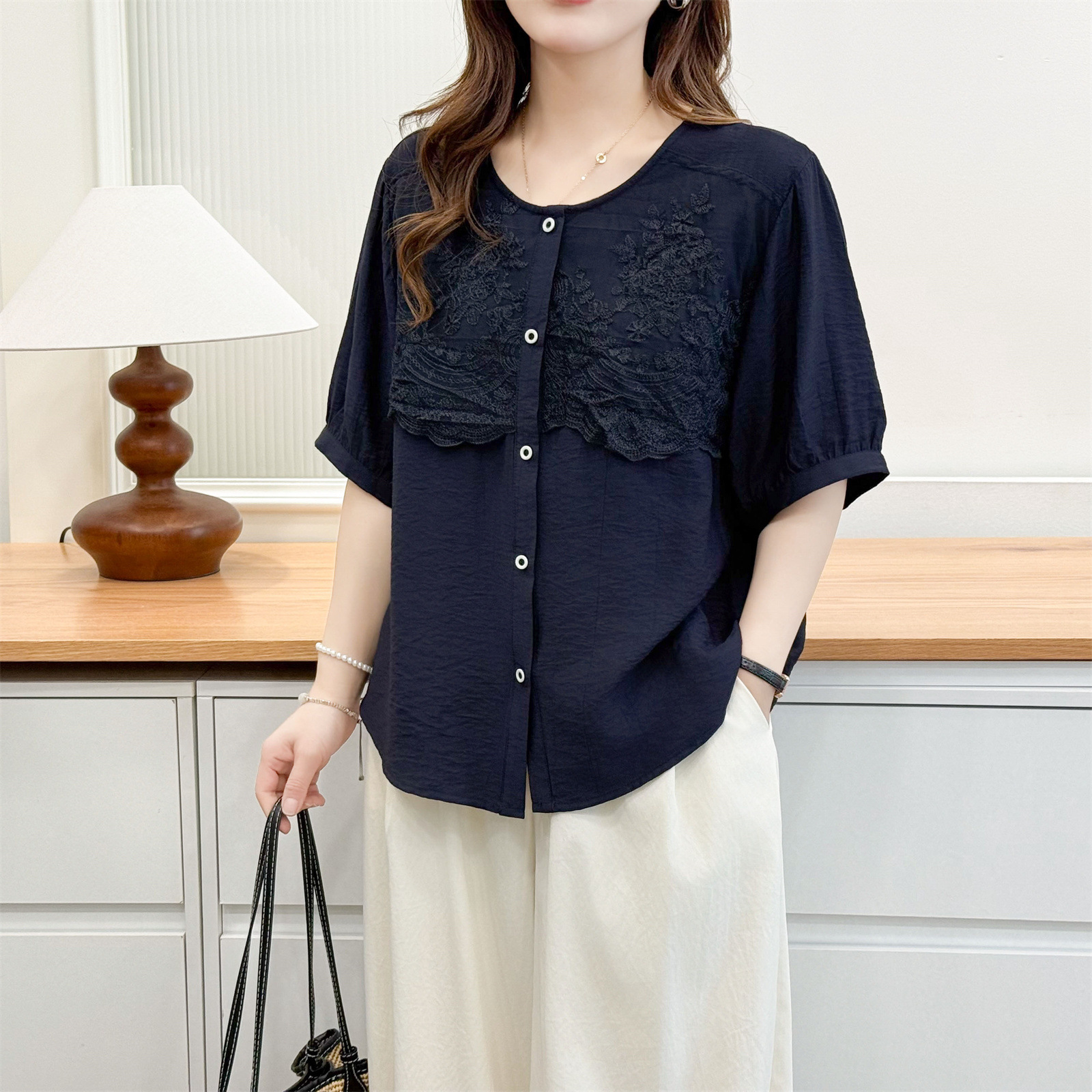 2026 Summer Plus Size Embroide - Embroidery Blouse review and price