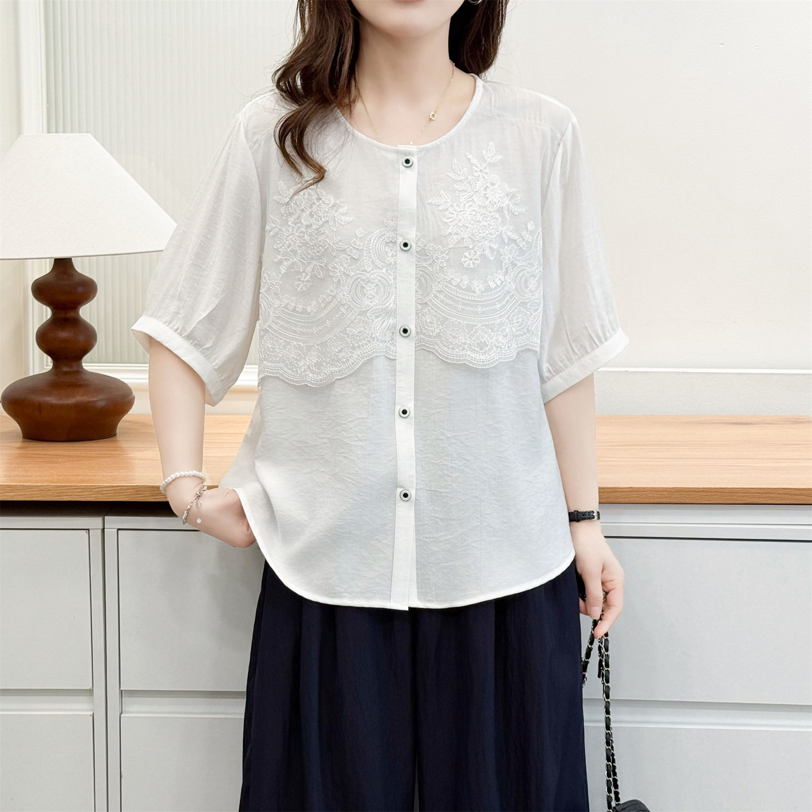 2026 Summer Plus Size Embroide - Embroidery Blouse review and price