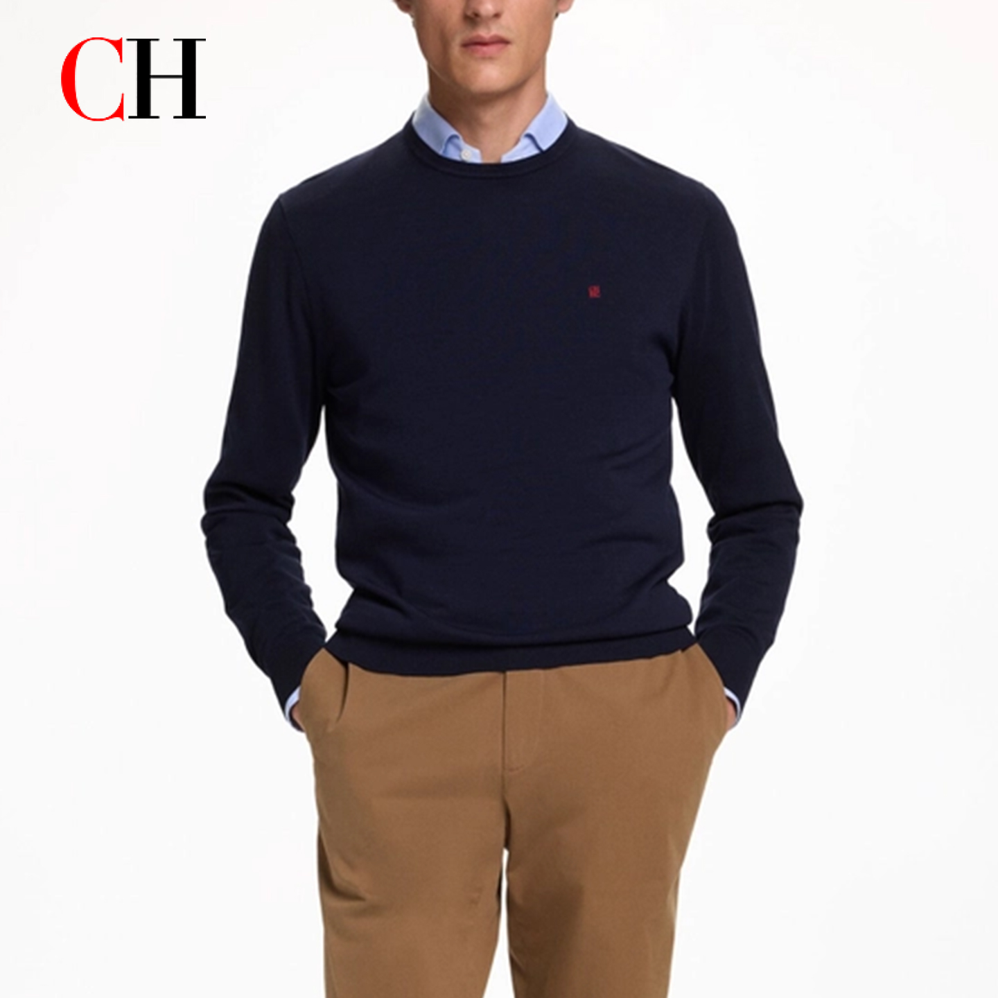 CH Men's  Crew Neck Sweater Sl - Embroidery Font review and price
