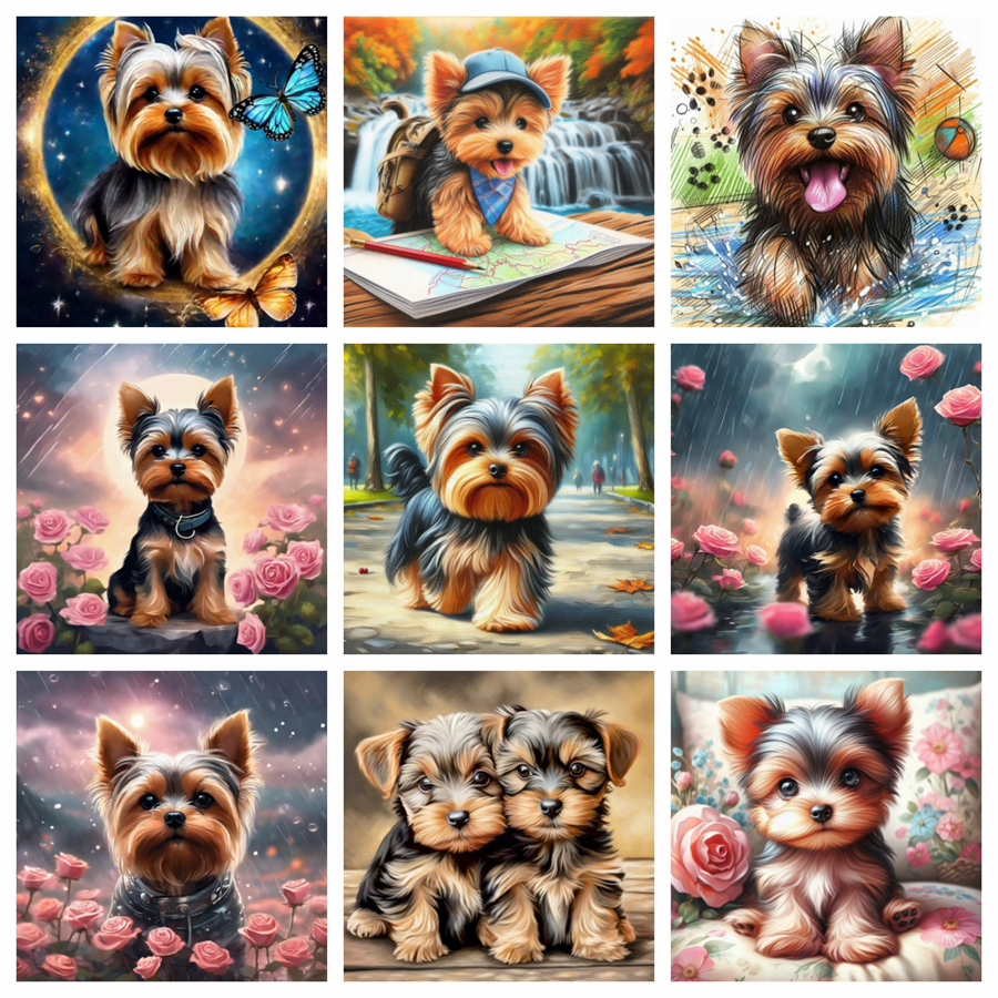 Yorkshire Terrier Dog 5D DIY D - Embroidery Room review and price