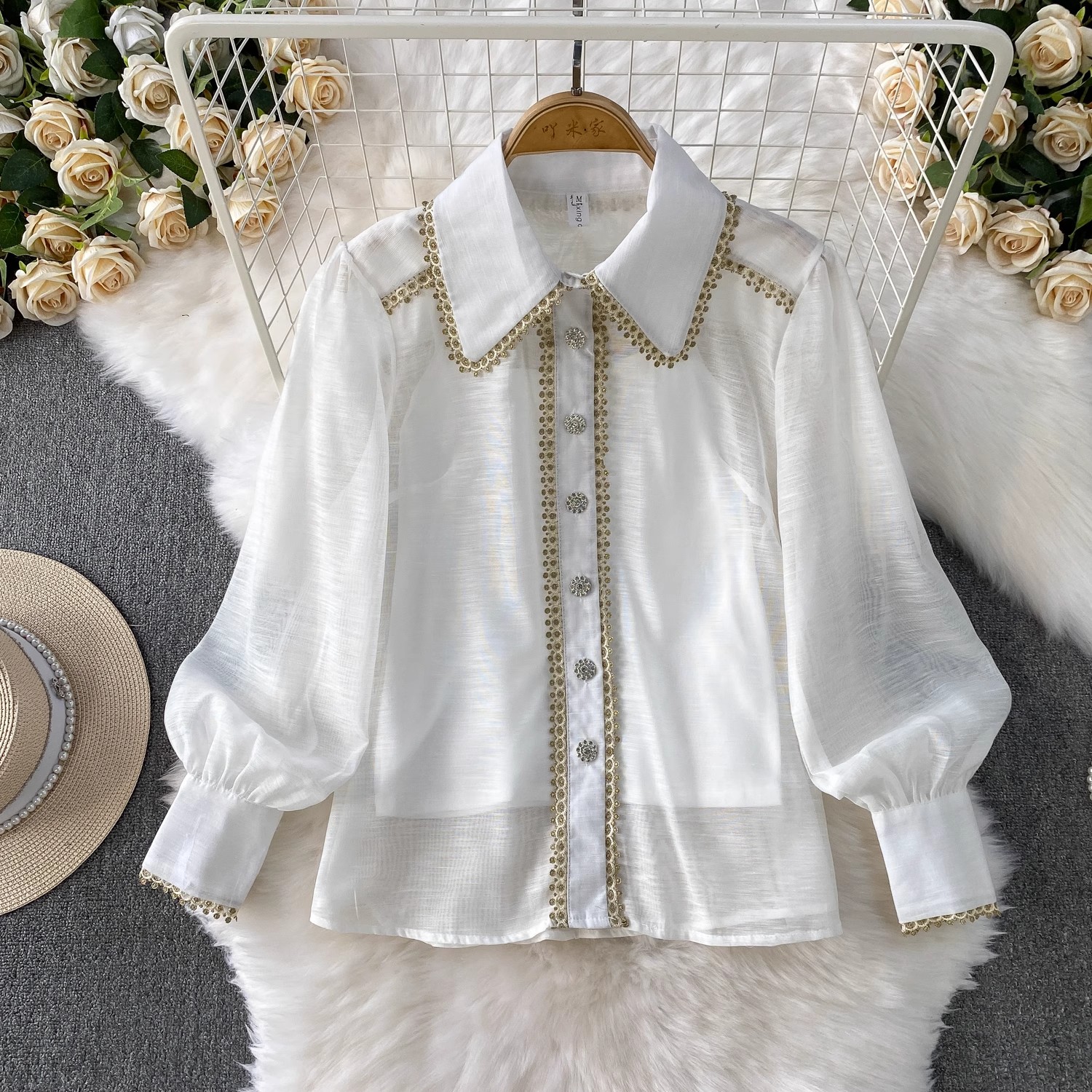 Elegant Shirt Skirt Suit Women - Embroidery Blouse review and price