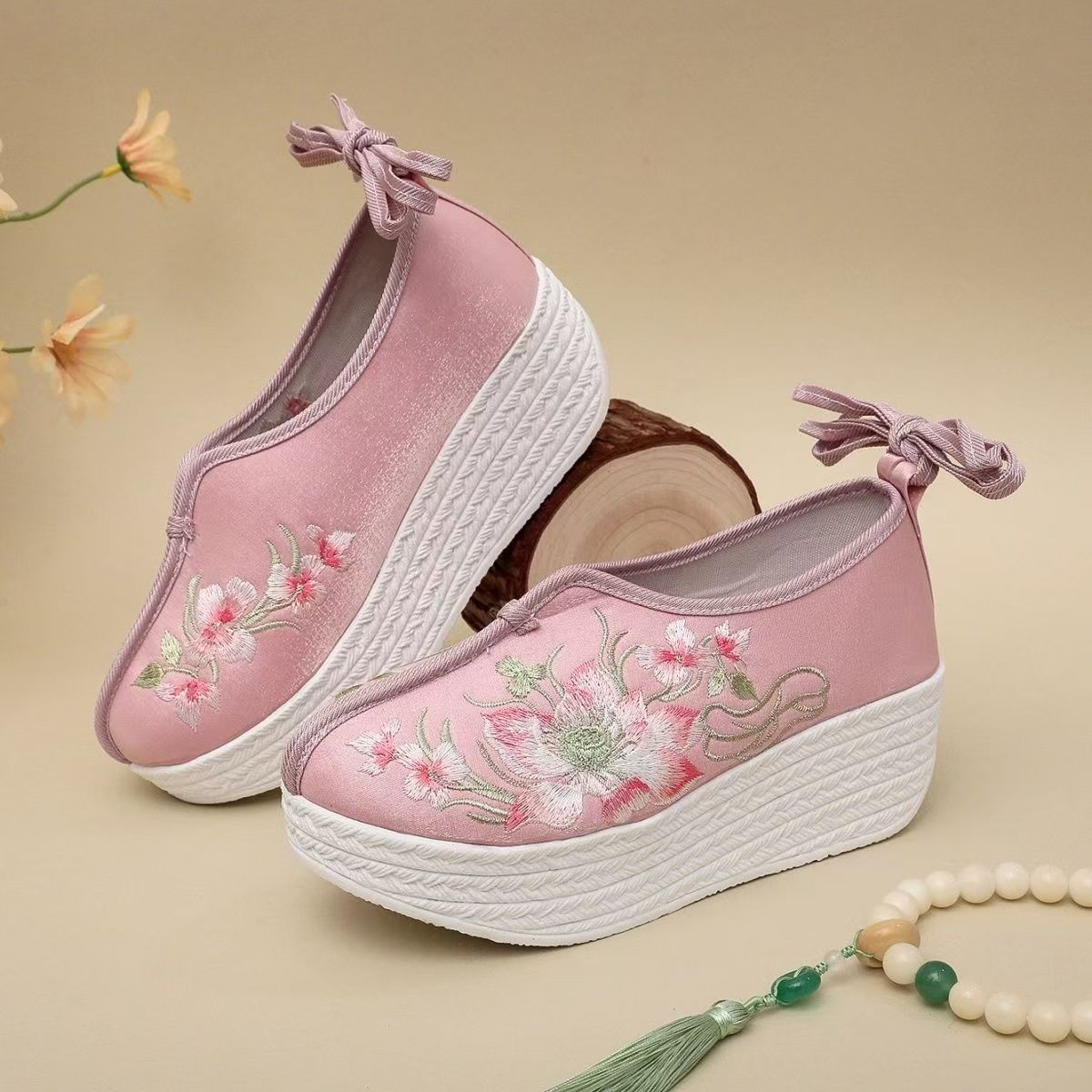 Woman Ethnic Style Wedges Embr - Embroidery Shoes review and price