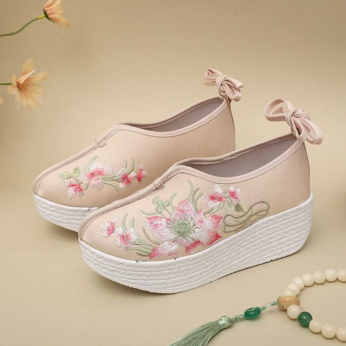 Woman Ethnic Style Wedges Embr - Embroidery Shoes review and price