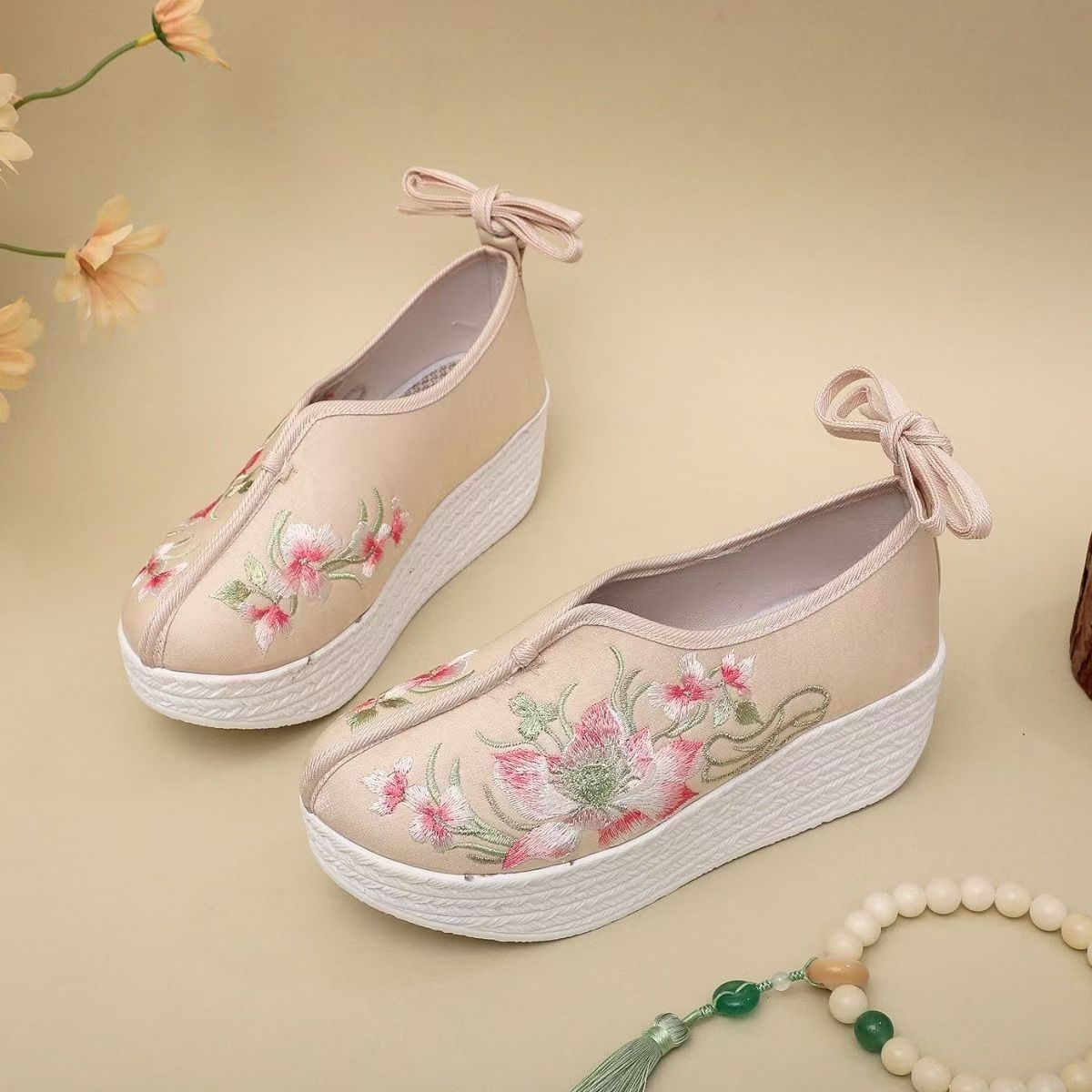 Woman Ethnic Style Wedges Embr - Embroidery Shoes review and price