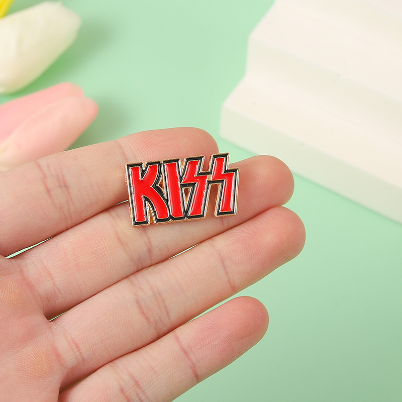 KISS band pin English letters  - Embroidery Initials review and price