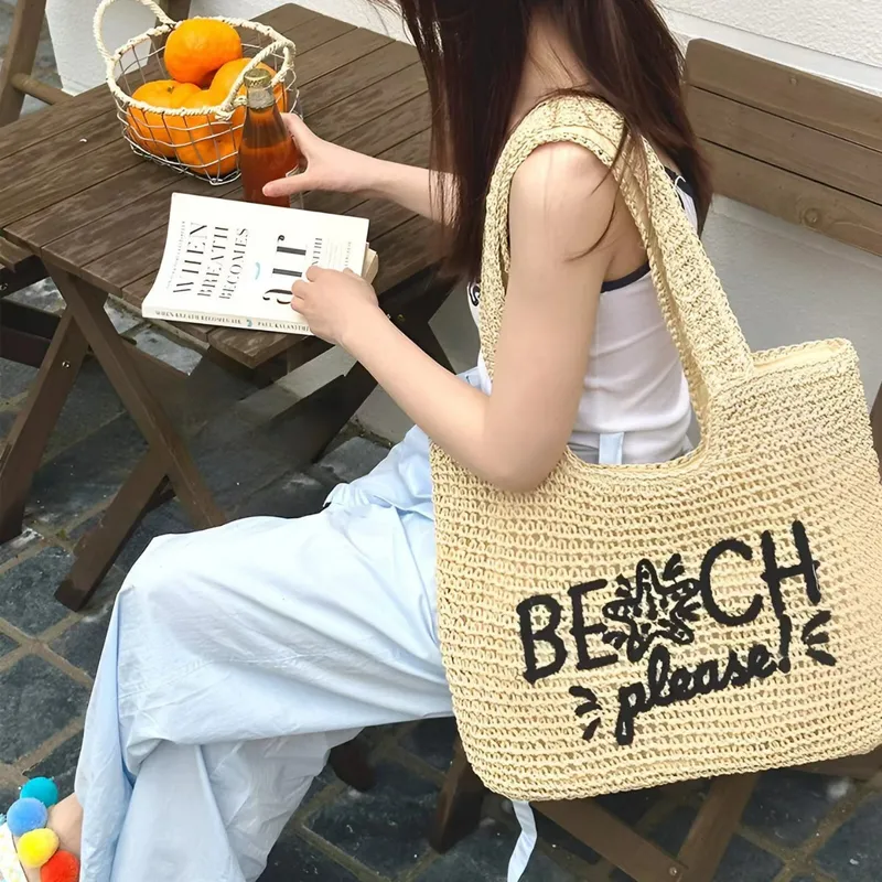 Women's handwoven straw tote b - Embroidery Bag review and price