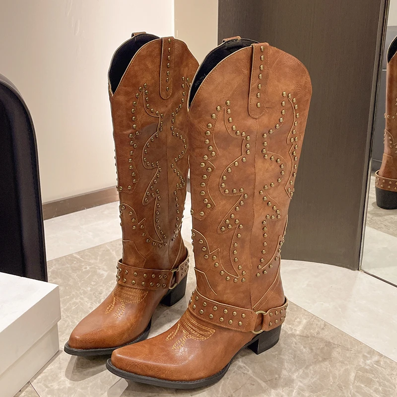 Autumn Winter Belt Buckle Rive - Embroidery Shoes review and price