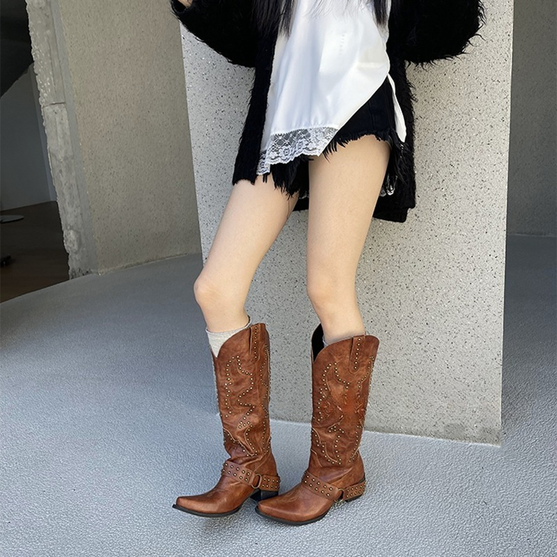 Autumn Winter Belt Buckle Rive - Embroidery Shoes review and price