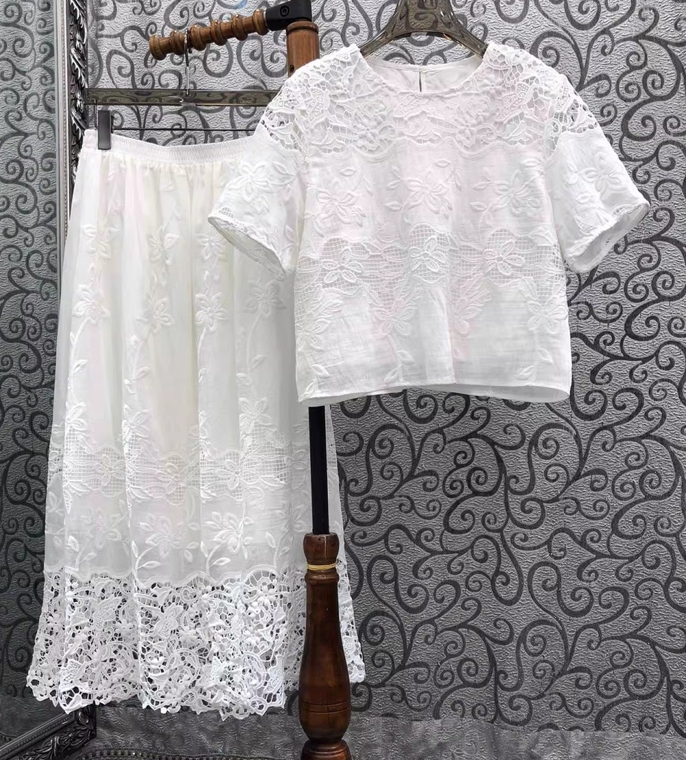 2026 Summer Fashion Skirt Suit - Embroidery Blouse review and price