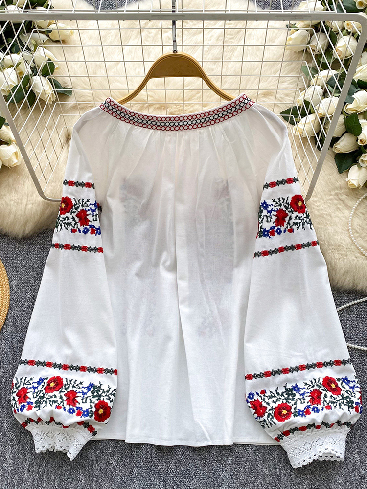 Women's Autumn Bohemian Blouse - Embroidery Blouse review and price