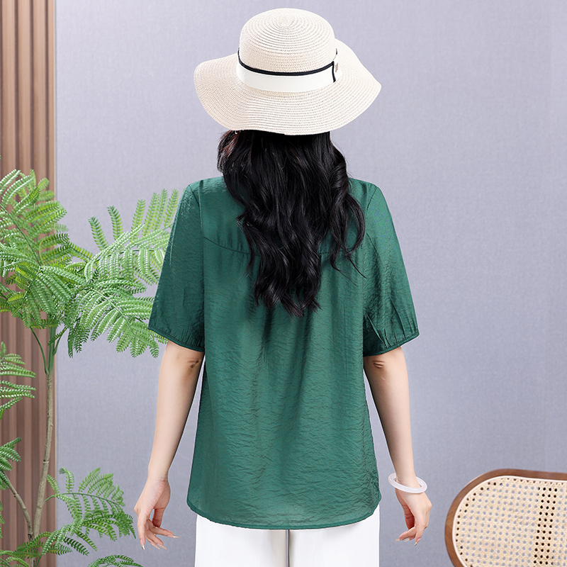 Summer Elastic Tee Shirt Solid - Embroidery Cotton Shirt review and price