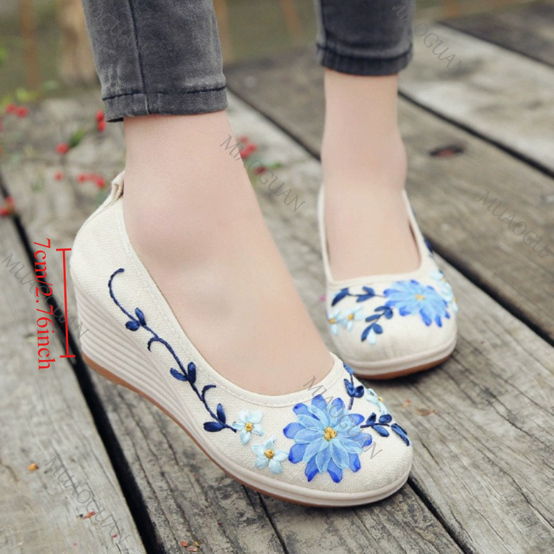 Embroidered Women Comfort Wedg - Embroidery Shoes review and price