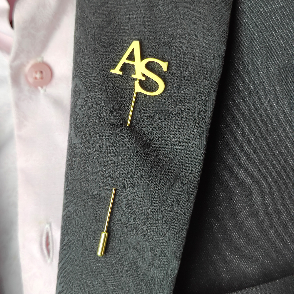 Custom Lapel Pins Men Brooch L - Embroidery Initials review and price