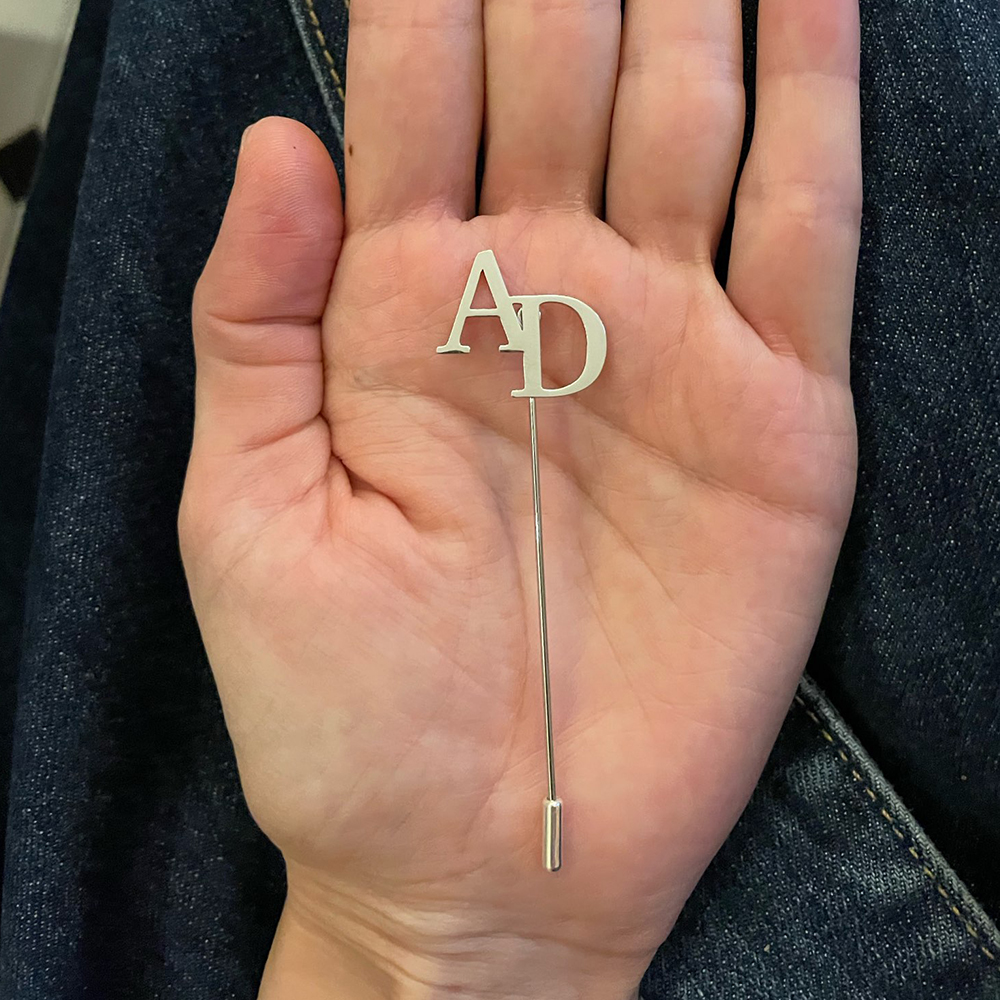 Custom Lapel Pins Men Brooch L - Embroidery Initials review and price