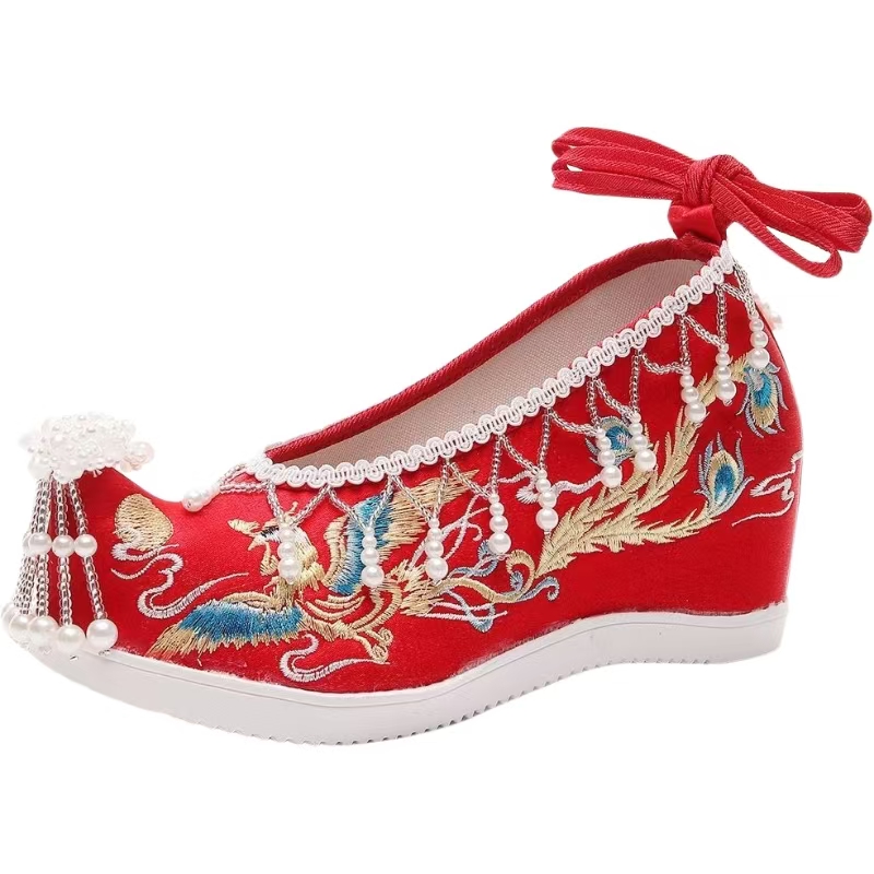 Women New Red Embroidered Wedd - Embroidery Shoes review and price