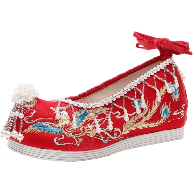 Women New Red Embroidered Wedd - Embroidery Shoes review and price