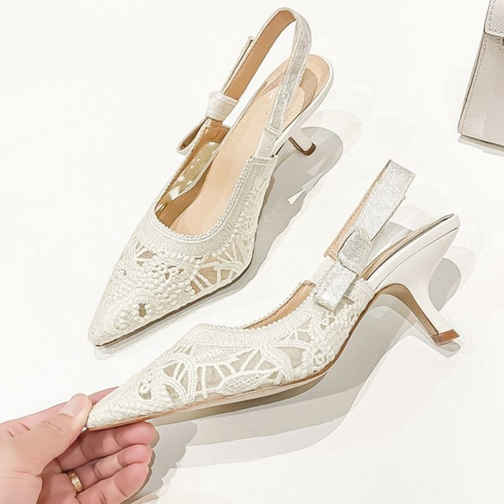 Genuine Leather High Heel Sand - Embroidery Shoes review and price