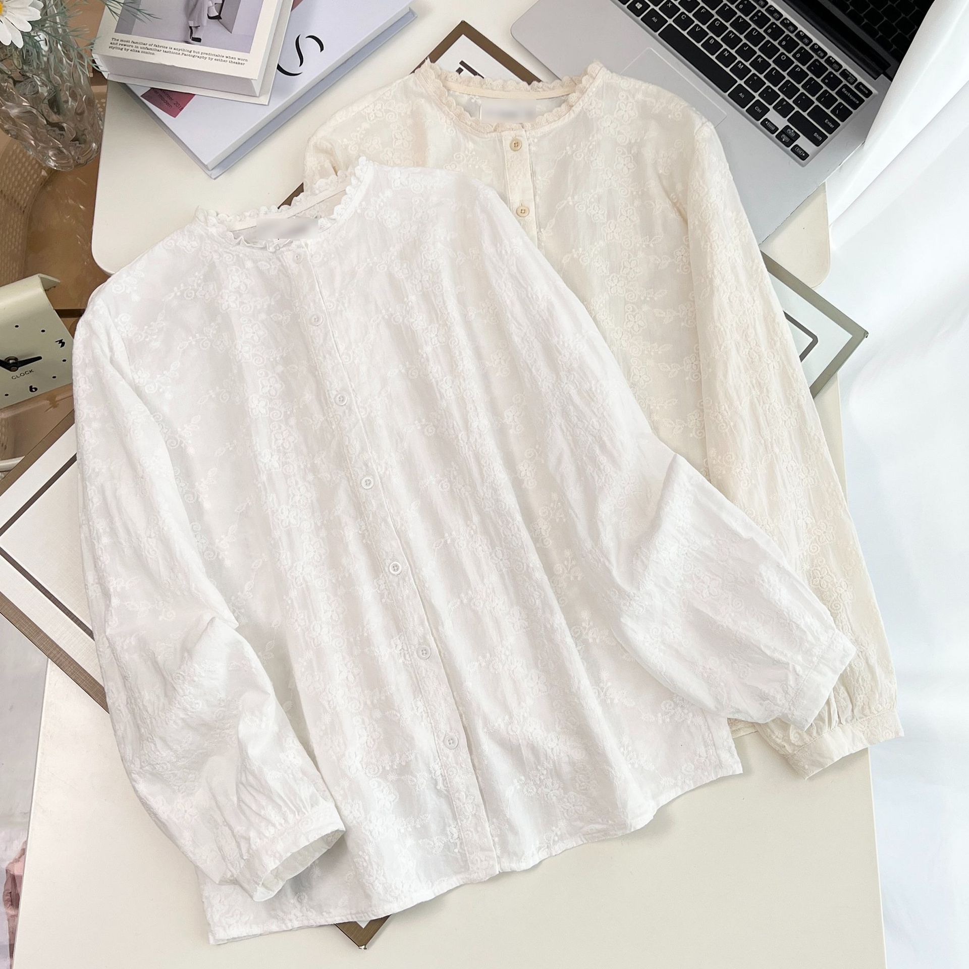 Plus Size Women's Blouses 2025 - Embroidery Cotton Shirt review and price