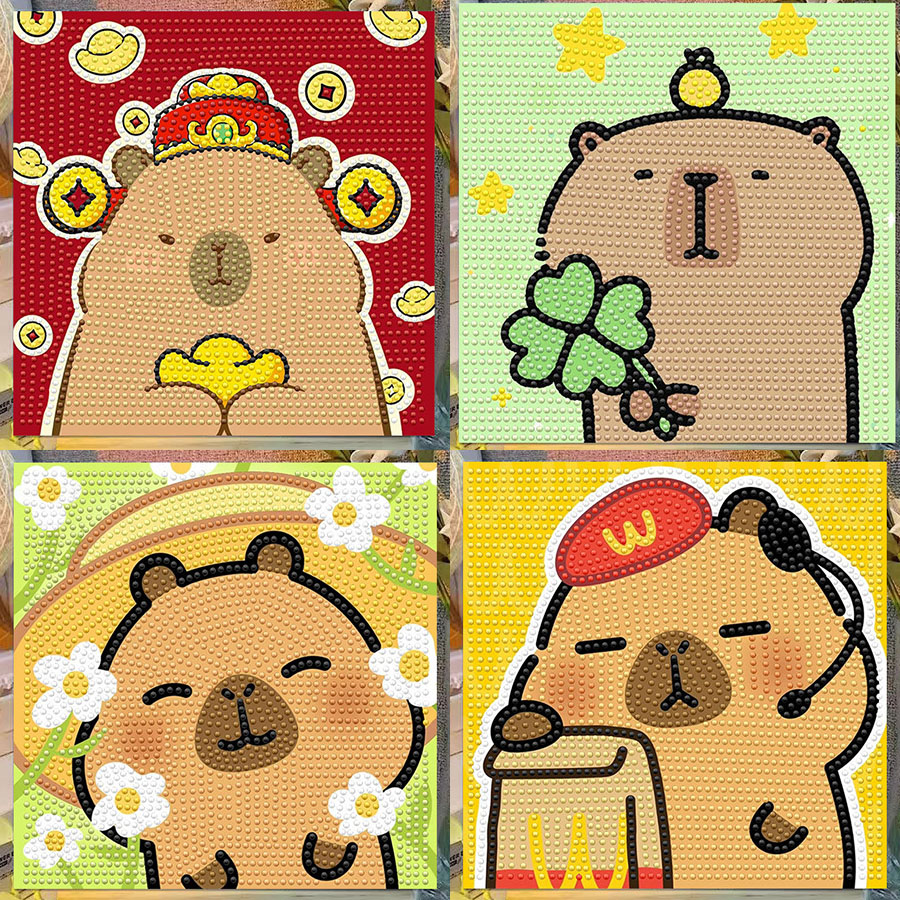 Cartoon Capibala Crystal Diamo - Embroidery Gift Ideas review and price