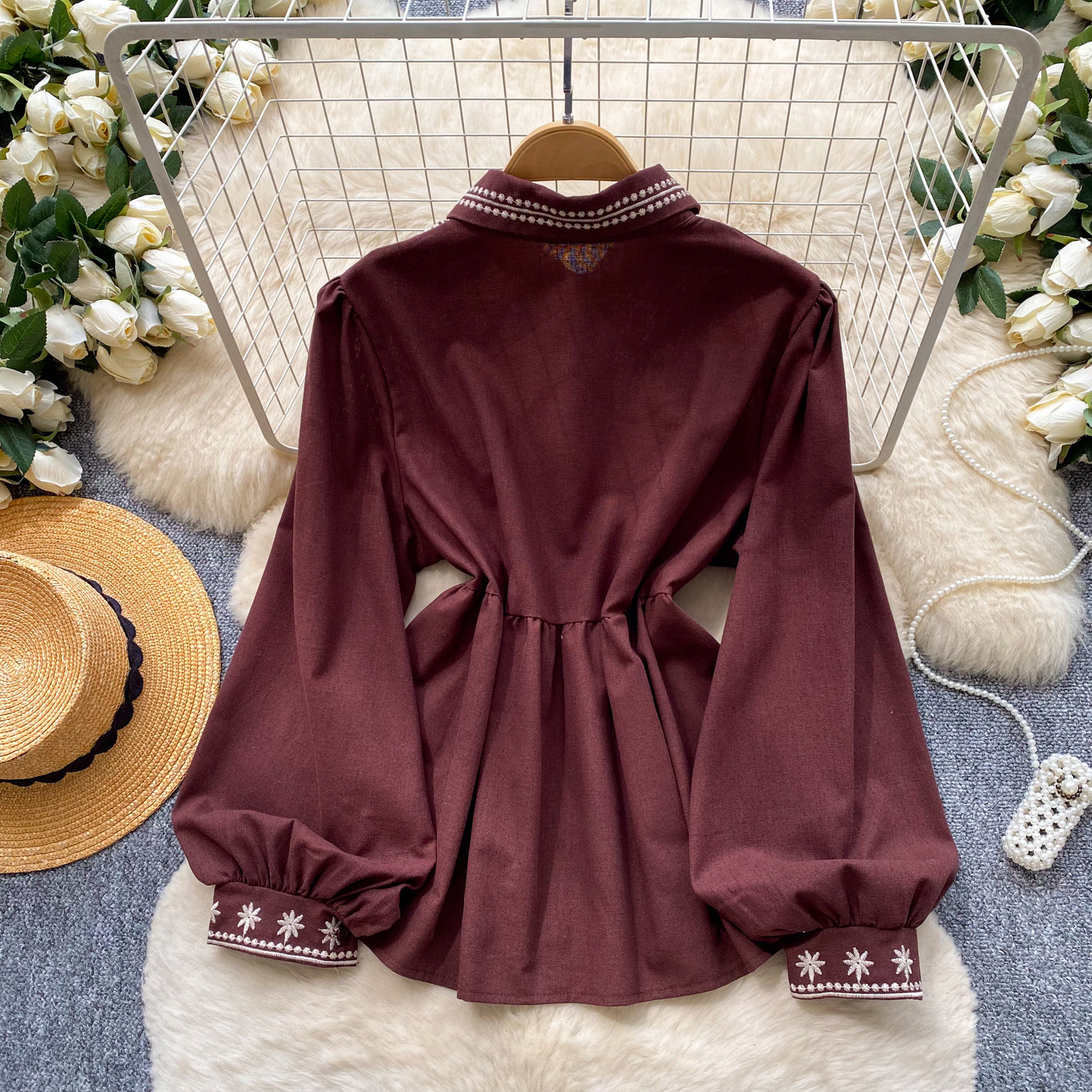 Women's Vintage Blouse Bohemia - Embroidery Cotton Shirt review and price