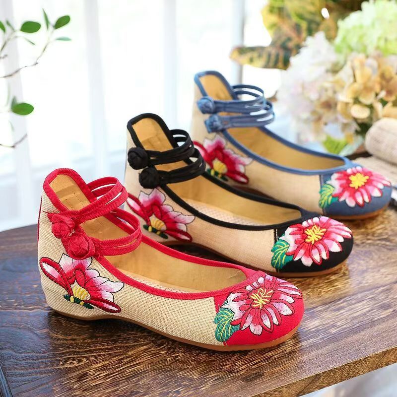 Woman Wedges Embroidered Cloth - Embroidery Shoes review and price