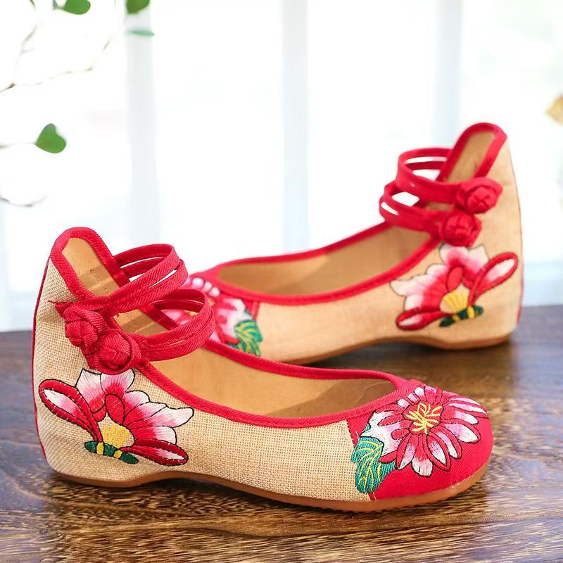 Woman Wedges Embroidered Cloth - Embroidery Shoes review and price