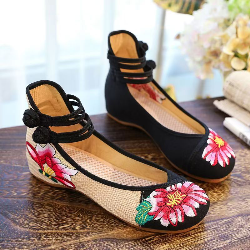 Woman Wedges Embroidered Cloth - Embroidery Shoes review and price