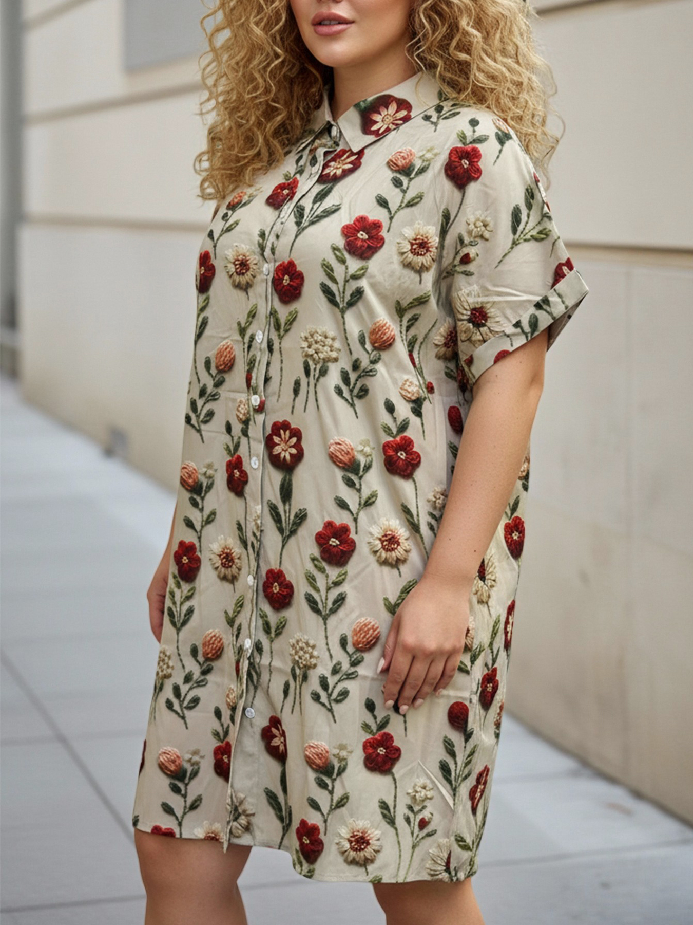 Plus Size Women's Longline Ove - Embroidery Blouse review and price