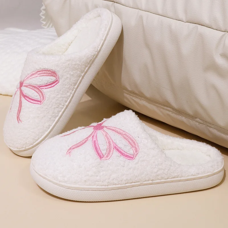 Sweet Pink Bowknot Embroidery  - Embroidery Shoes review and price